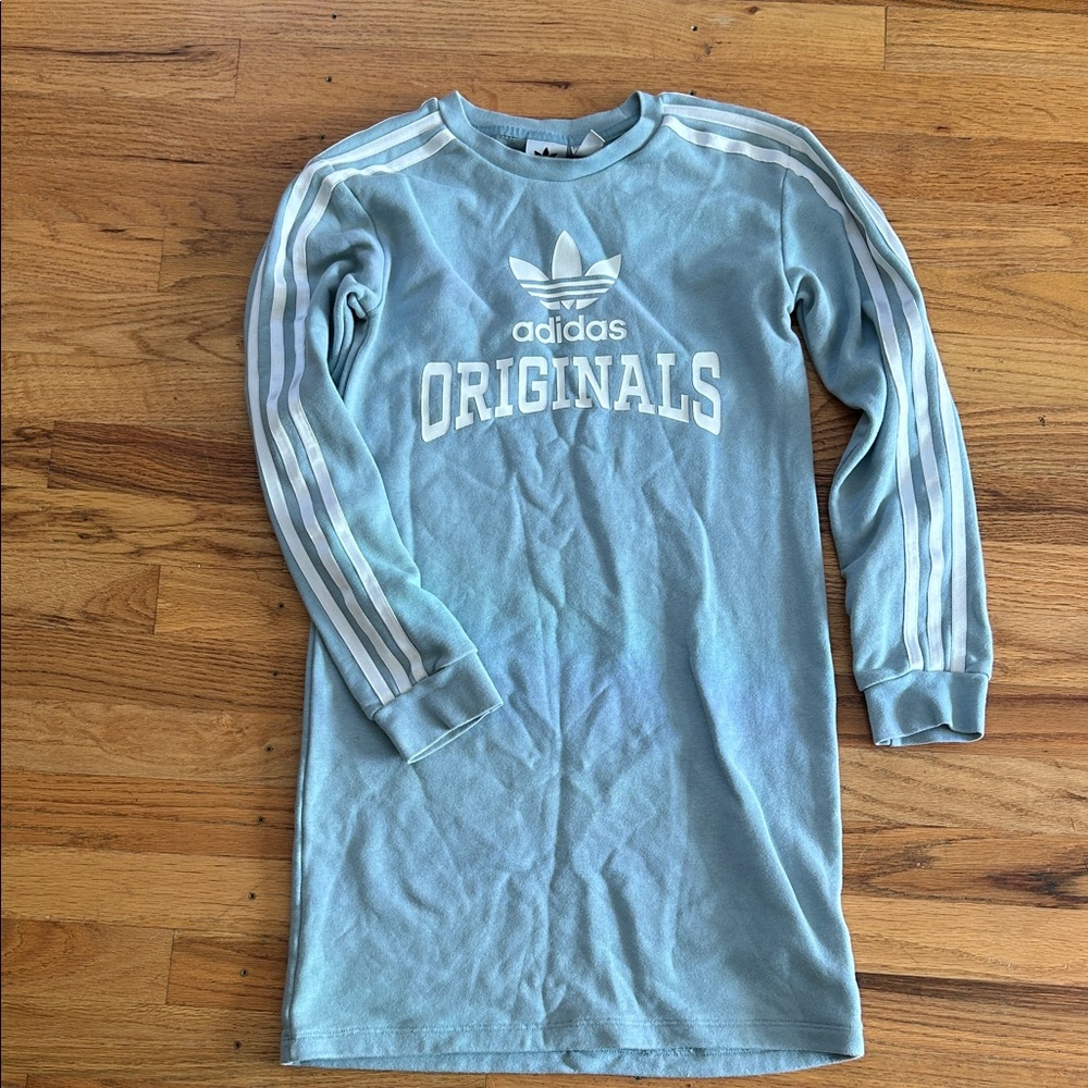Adidas Originals Kids Light Blue sweatshirt Dress - Cozy!